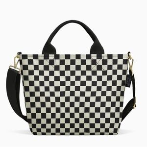 Canvelle Crossbody Tote Black and White Checkered Small Bag NWT